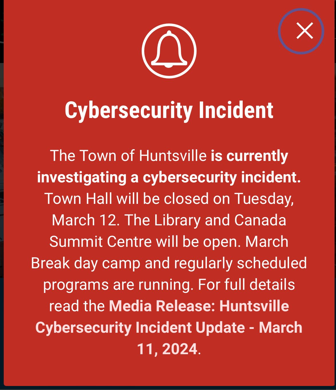 Huntsville- Cybersecurity Incident