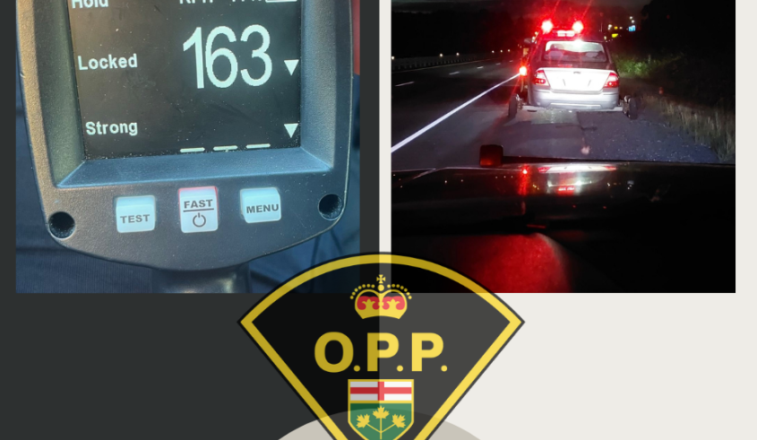 Vehicle stopped after going 60 km/h over the posted limit