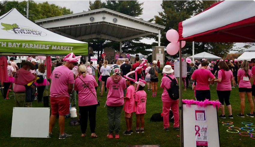 Emergency services painting nails pink with annual fundraiser