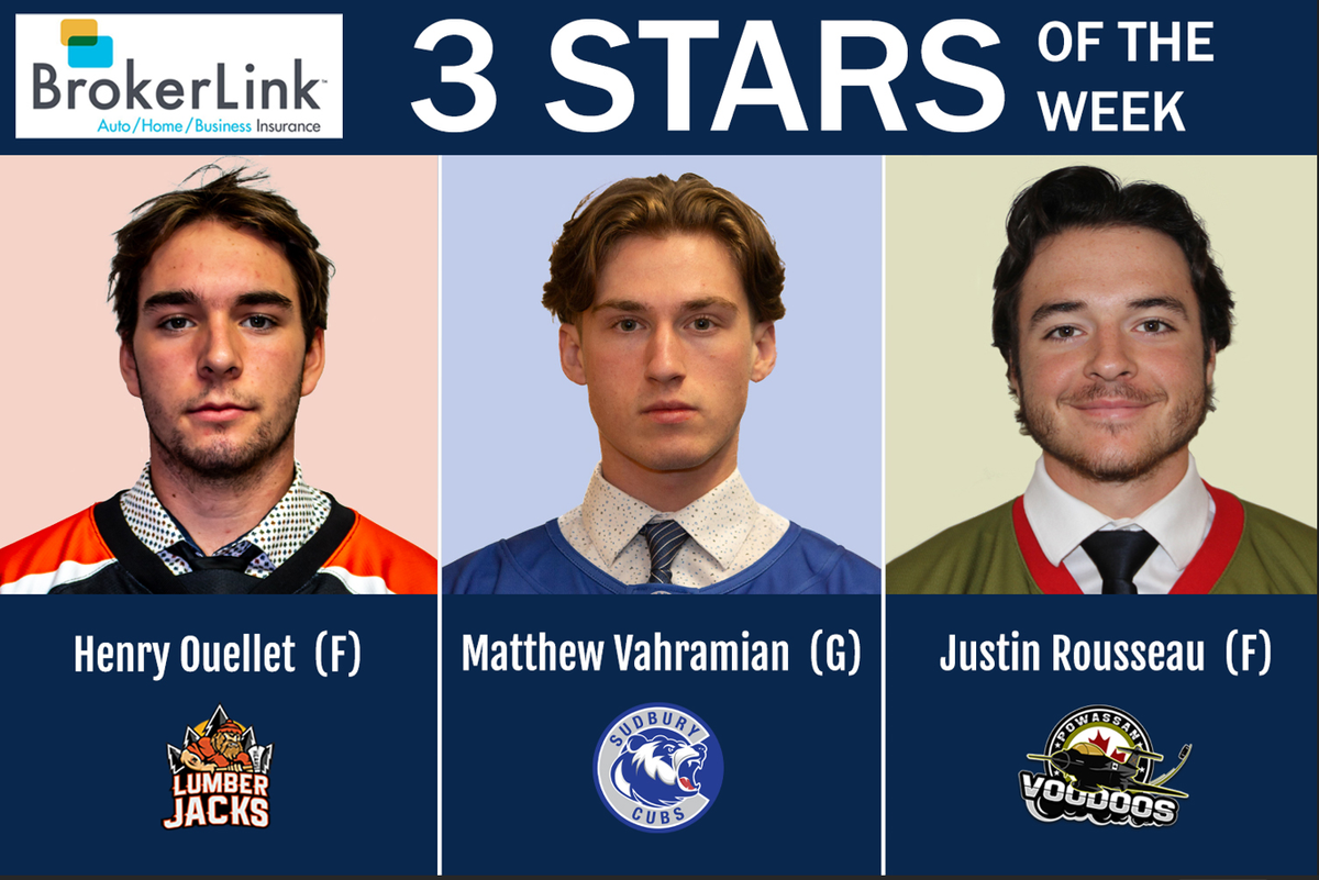 NOJHL names 3 Stars of the Week