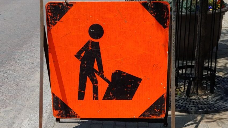 City crews installing sidewalk improvements along McIntyre
