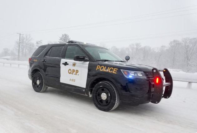 Vehicle breaks through Ice at North Bay Marina