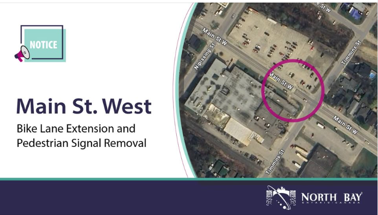 Main Street West – Bike Lane Extension and Pedestrian Signal Removal