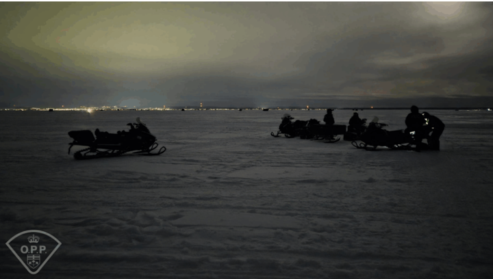 Snowmobile patrols conducted by OPP and MNR on Lake Nipissing