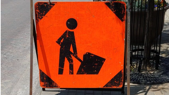 Road work on Highway 64 north of Sturgeon Falls